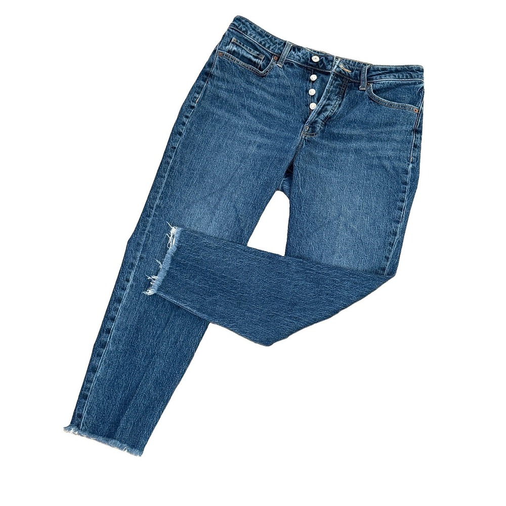 Old Navy OG Straight Women Size 12 Dark Wash High Rise Button Fly Jeans Casual